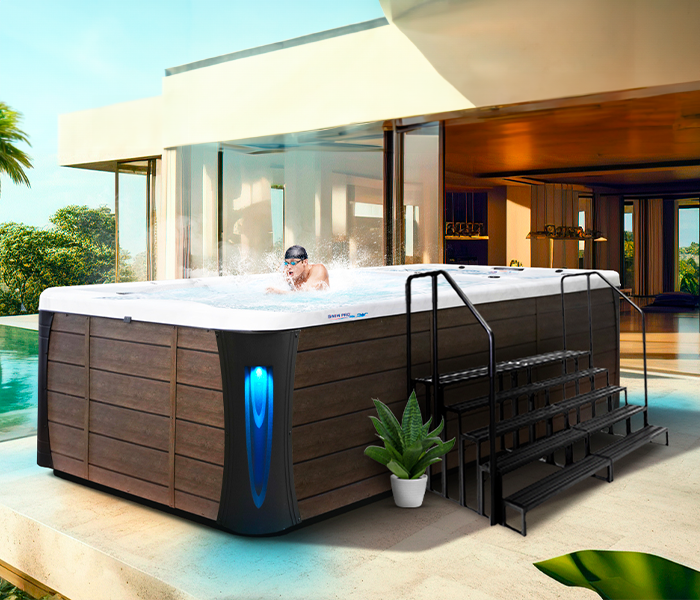 Calspas hot tub being used in a family setting - Arnold