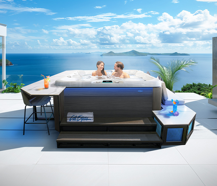 Calspas hot tub being used in a family setting - Arnold